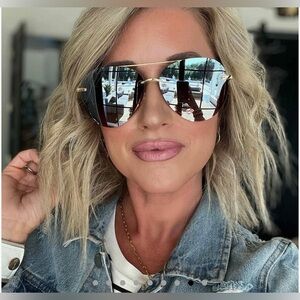 ☀️ NEW DIFF Lenox Gold Brown Gradient Mirror Polarized Sunglasses